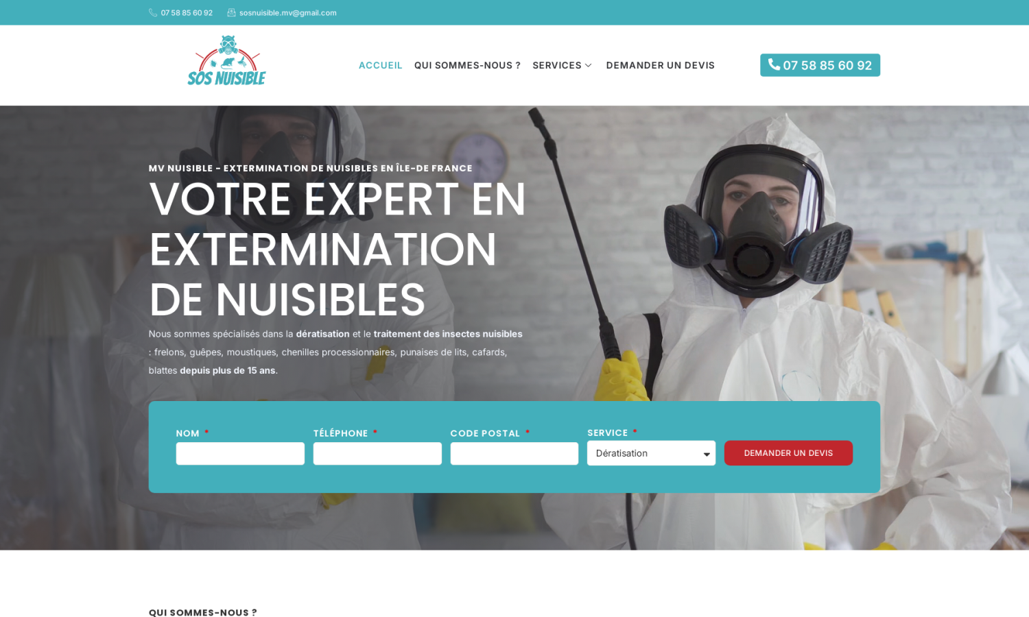 Extermination de nuisibles à Paris - Devis Gratuit - MV Nuisible